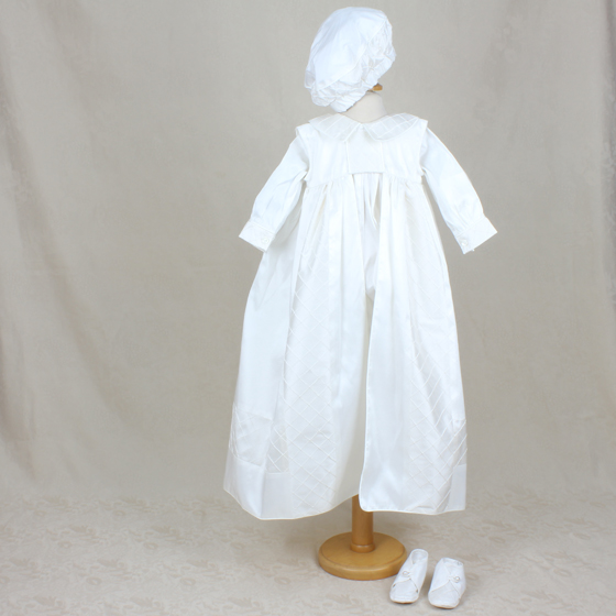 Delicate Elegance Boys Christening Romper, Gown and Hat 4232